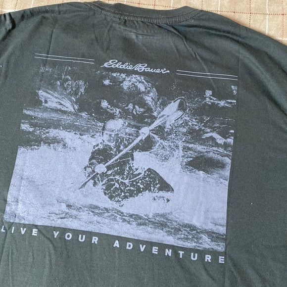 Eddie Bauer nwt cotton blend green long sleeve tee shirt pullover crew xl - Picture 3 of 12